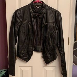 Black leather jacket